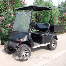 2 seats black gas utility vehicle with cargo box and off road tyre for sale